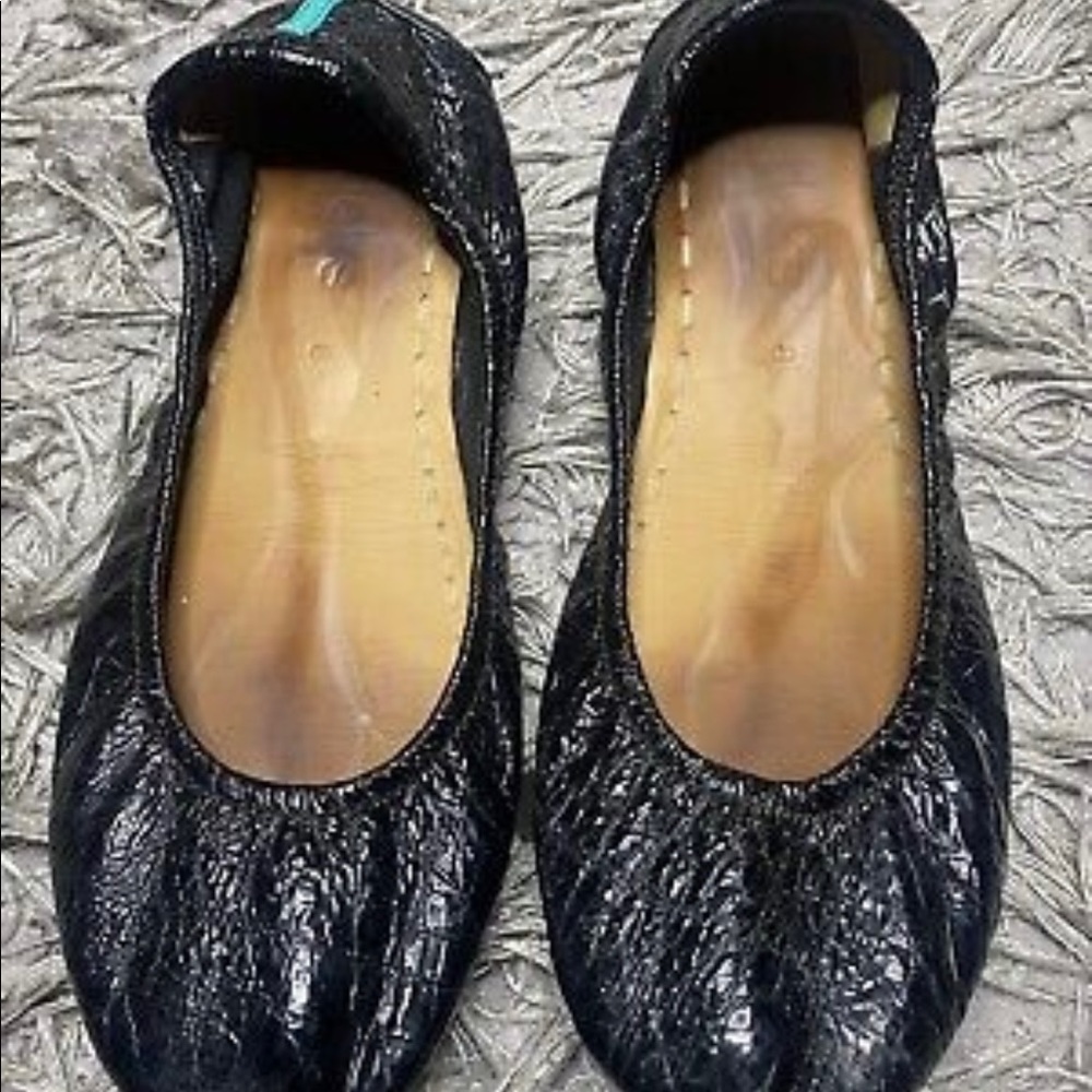 Tieks by Gavrieli Obsidian Ballet Flats Foldable Leather Shoes.